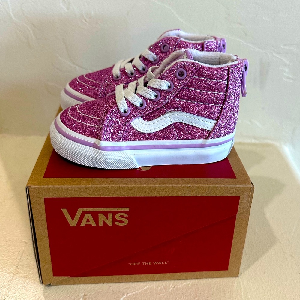 Vans Toddler Sk8-Hi Zip Glitter Shoe